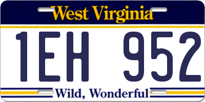 WV license plate 1EH952