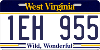 WV license plate 1EH955