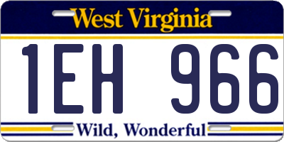WV license plate 1EH966