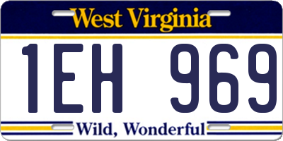 WV license plate 1EH969