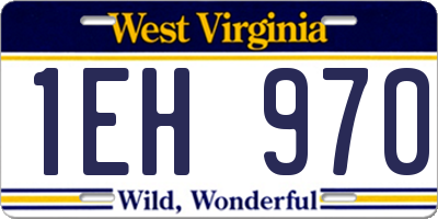 WV license plate 1EH970