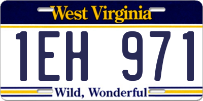 WV license plate 1EH971