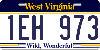 WV license plate 1EH973