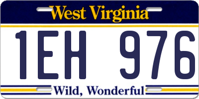 WV license plate 1EH976