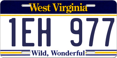 WV license plate 1EH977
