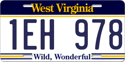WV license plate 1EH978
