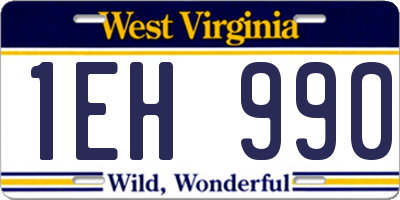 WV license plate 1EH990