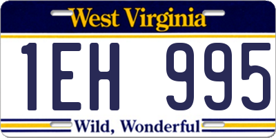 WV license plate 1EH995