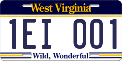 WV license plate 1EI001