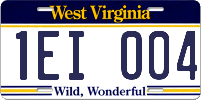 WV license plate 1EI004