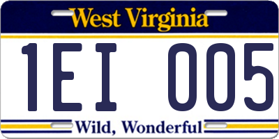 WV license plate 1EI005