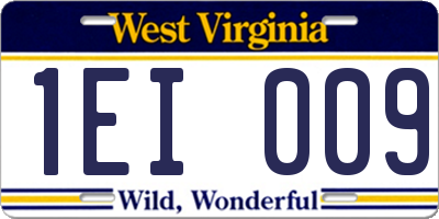 WV license plate 1EI009