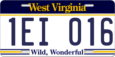 WV license plate 1EI016