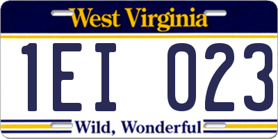 WV license plate 1EI023