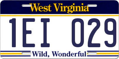 WV license plate 1EI029