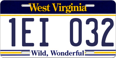 WV license plate 1EI032