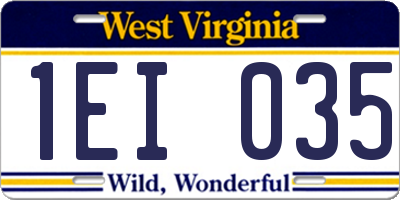 WV license plate 1EI035