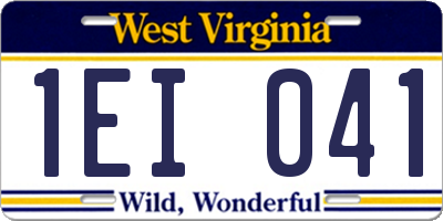 WV license plate 1EI041