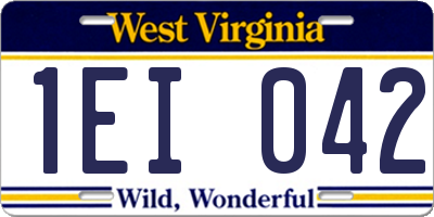 WV license plate 1EI042