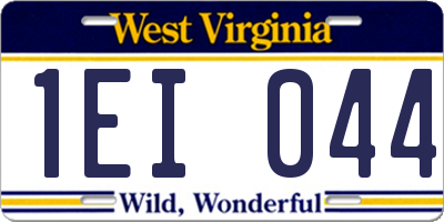 WV license plate 1EI044