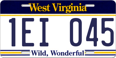 WV license plate 1EI045