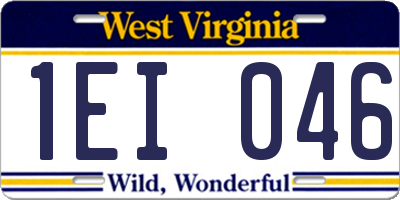 WV license plate 1EI046