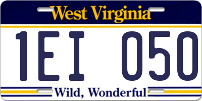 WV license plate 1EI050
