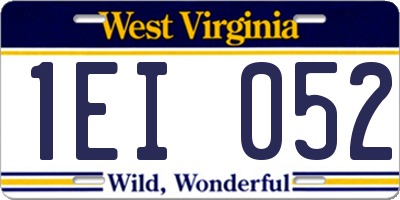 WV license plate 1EI052