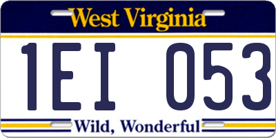 WV license plate 1EI053