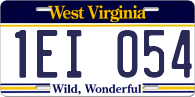 WV license plate 1EI054