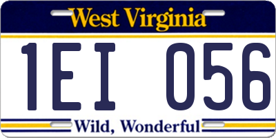 WV license plate 1EI056