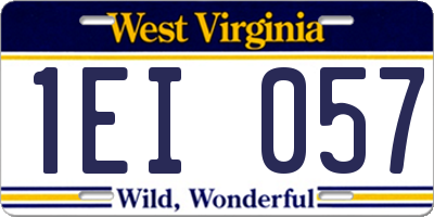 WV license plate 1EI057
