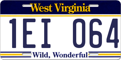 WV license plate 1EI064