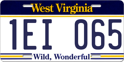 WV license plate 1EI065