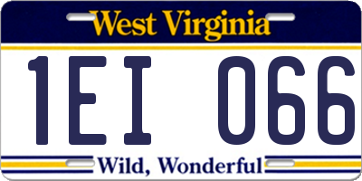 WV license plate 1EI066