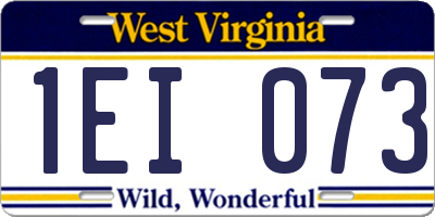 WV license plate 1EI073