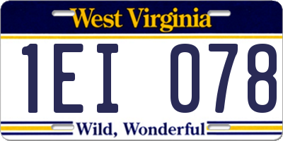 WV license plate 1EI078