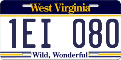 WV license plate 1EI080