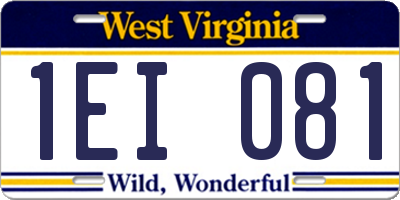 WV license plate 1EI081