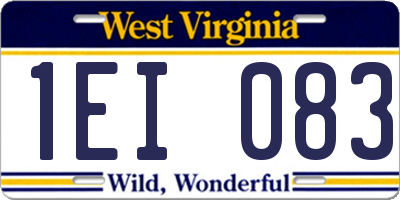 WV license plate 1EI083