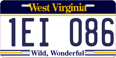 WV license plate 1EI086