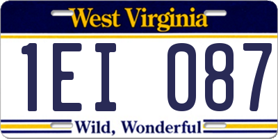 WV license plate 1EI087