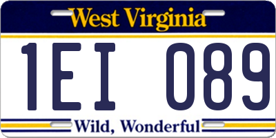 WV license plate 1EI089