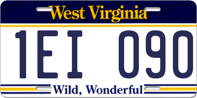 WV license plate 1EI090