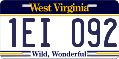 WV license plate 1EI092