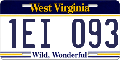 WV license plate 1EI093