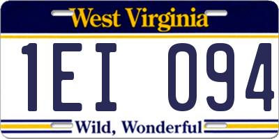 WV license plate 1EI094