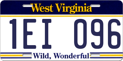 WV license plate 1EI096