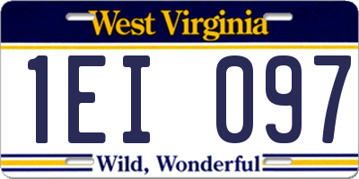 WV license plate 1EI097