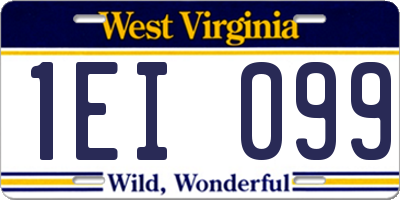 WV license plate 1EI099